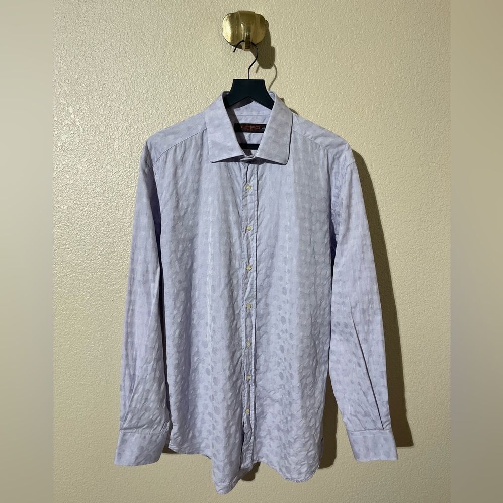 Etro Subtle Patterned Light Purple Dress Shirt